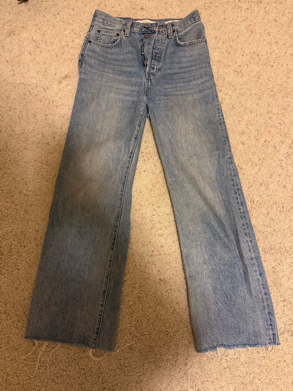 Denim Forum Women's Light Blue Wide Leg Flared Jeans